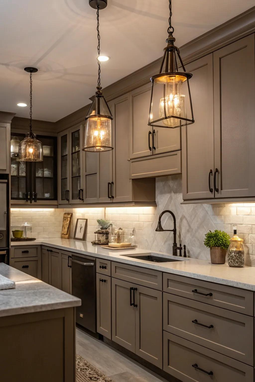 Vintage fixtures add nostalgia and warmth.