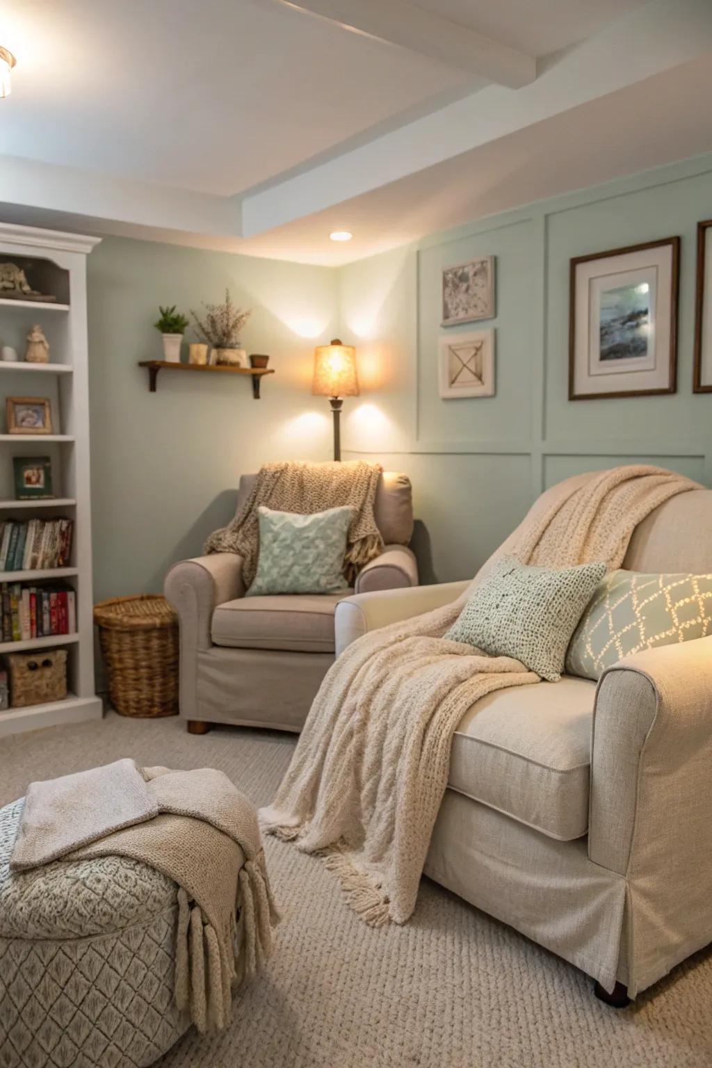 Delicate feels create a calm getaway in the sanctuary.