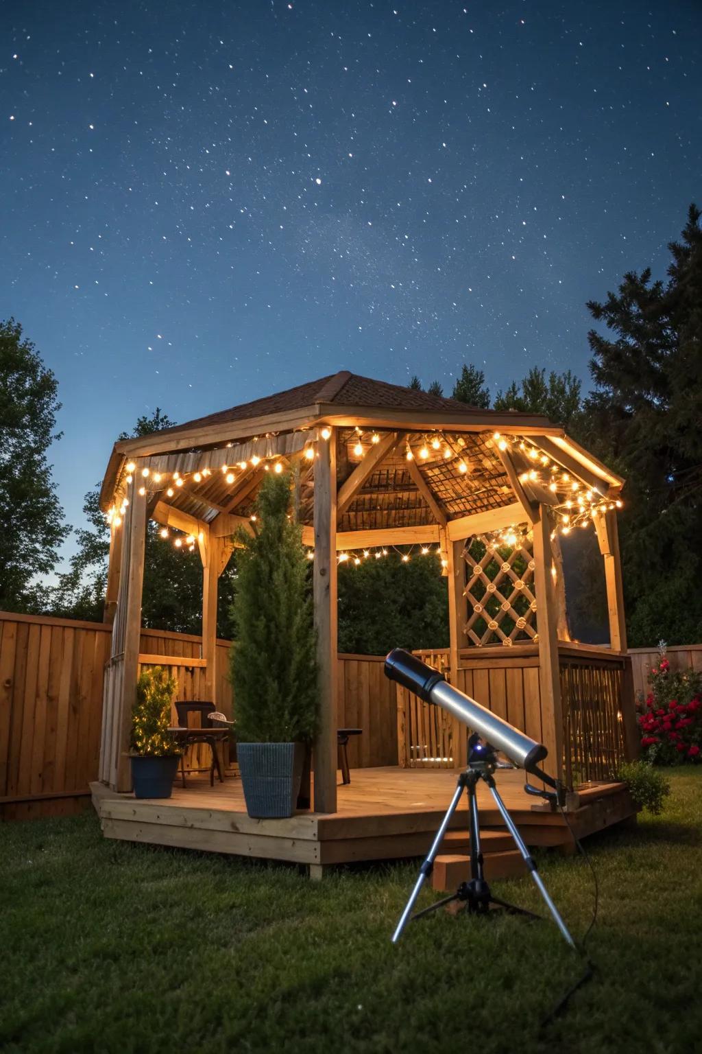 Transform your gazebo into a celestial observatory and explore the universe under a canopy of stars.