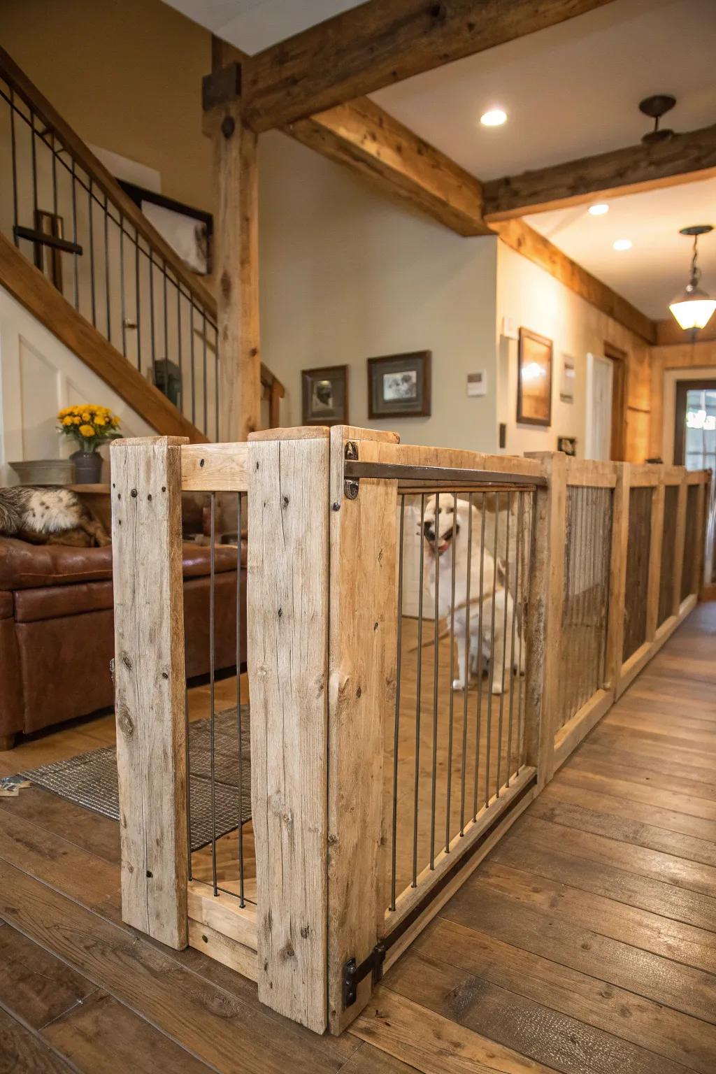 A reclaimed wood fence that adds character and sustainability.