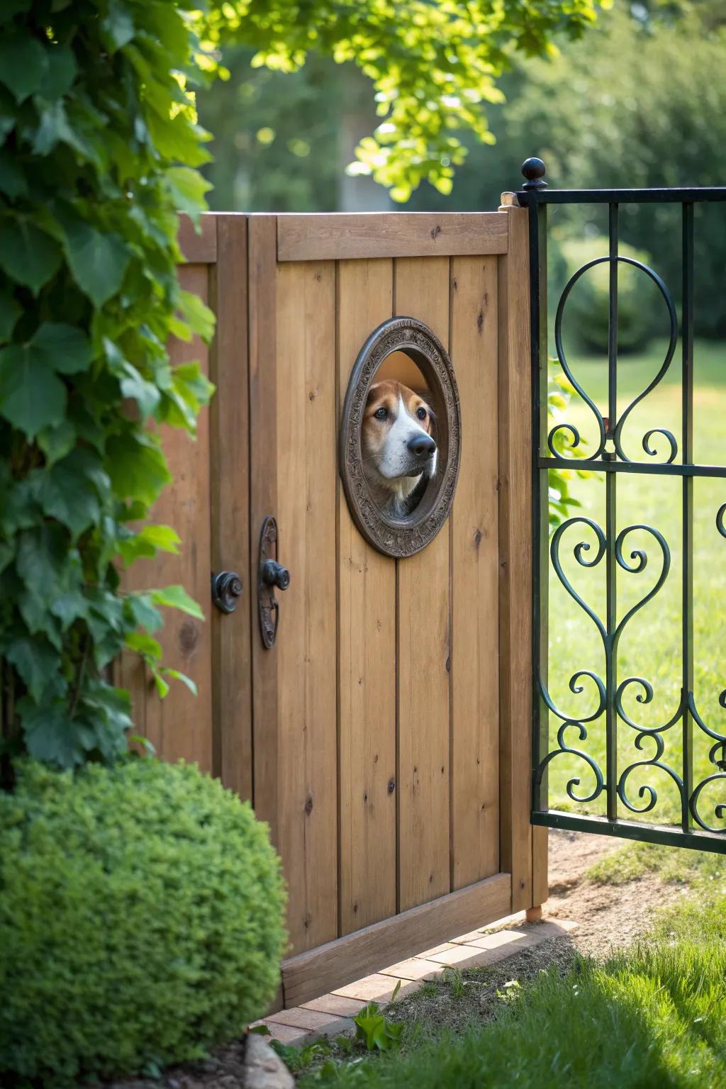 Let your pup safely explore the world with a peek-a-boo gate window—style meets curiosity!