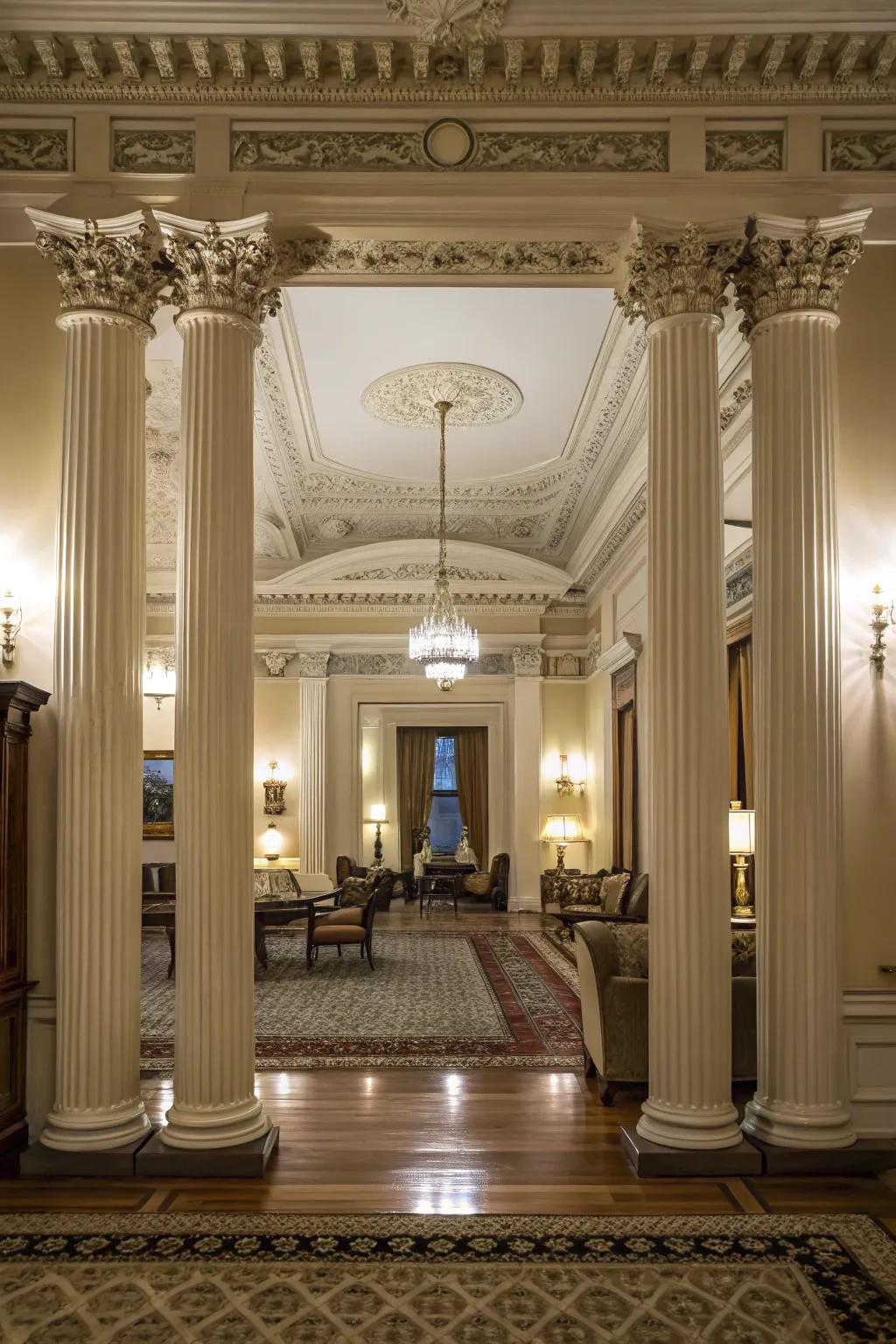 Home design features add character and beauty to the space.