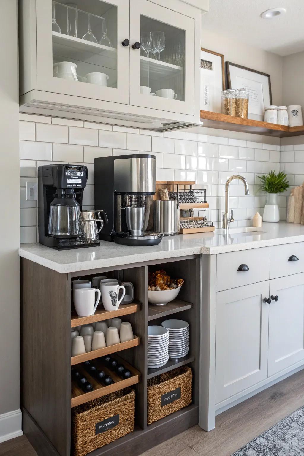 A chic coffee station that elevates your daily brew experience.