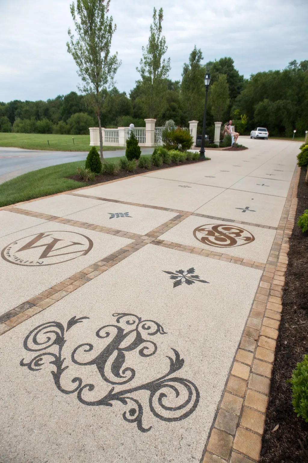 Custom inlays make your driveway a unique and personal space.