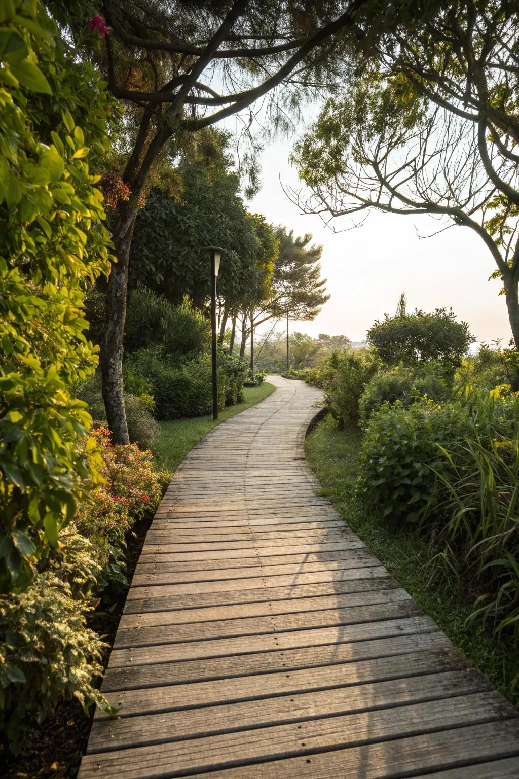Wooden planks offering a natural, earthy vibe.
