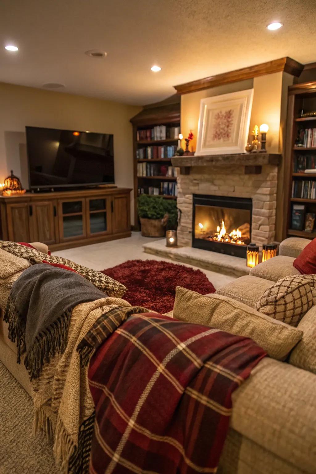 Snug layers: The warmth of fabrics.