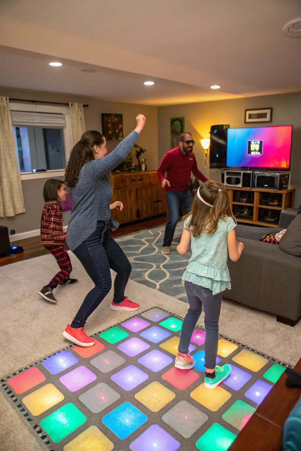 A spirited family groove party brimming with joy and movement.