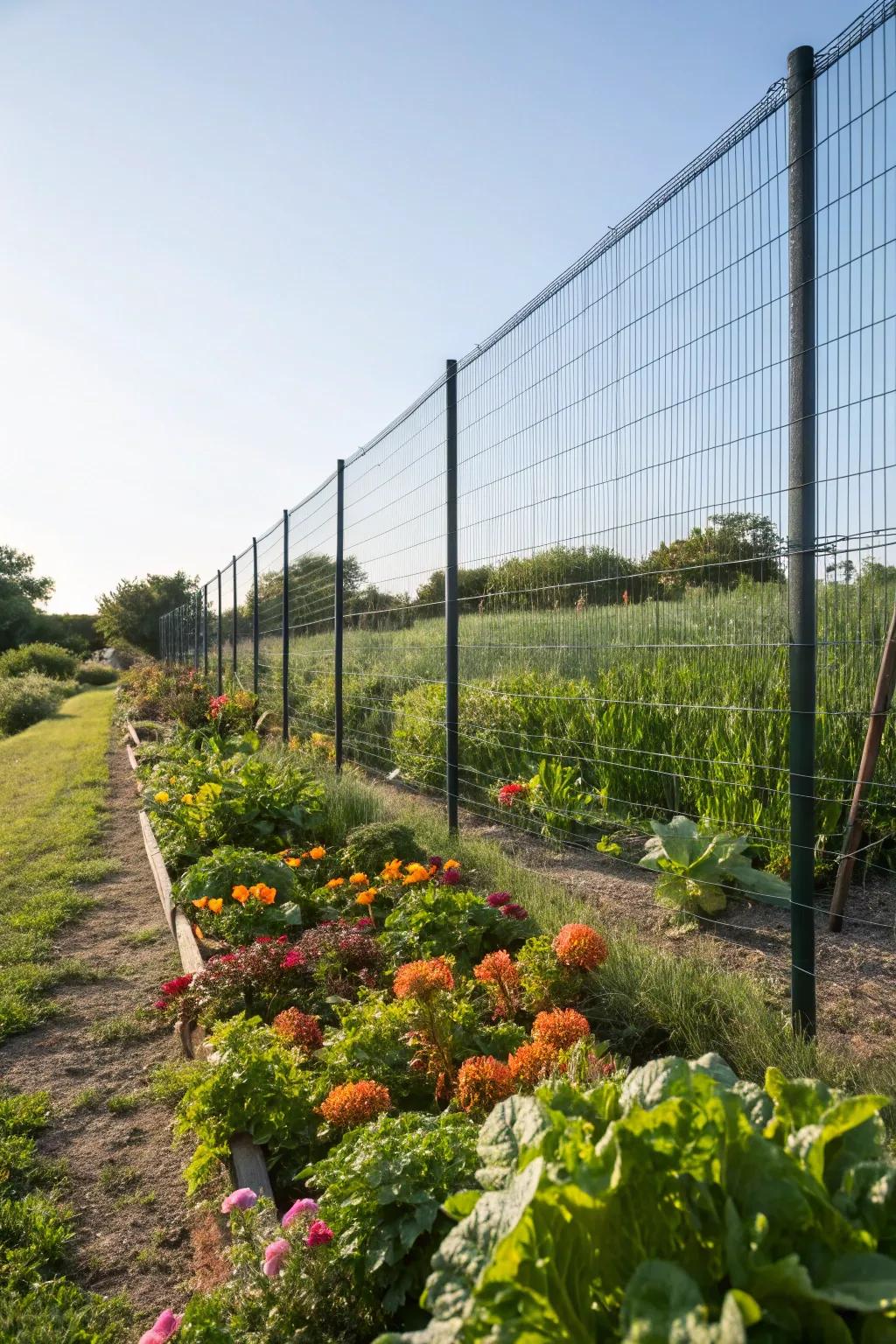 Welded wire barriers are perfect for protecting gardens.