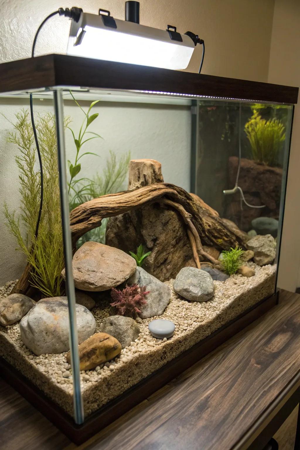 Create a naturalistic retreat with a touch of nature.