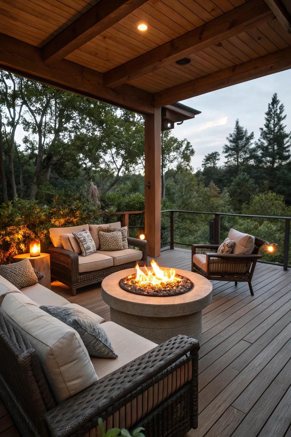 Warm up your evenings with a cozy fire pit.