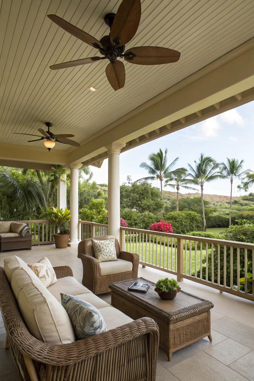 Stay refreshed with the addition of a ceiling fan.