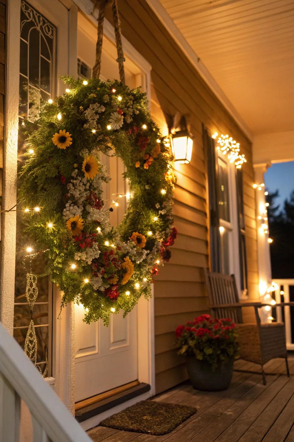 Light up your nights with a radiant wreath.