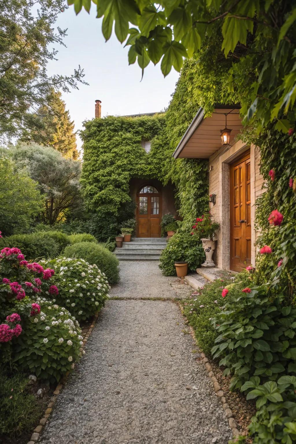 Gravel pathways append rustic charm and a sensory involvement.
