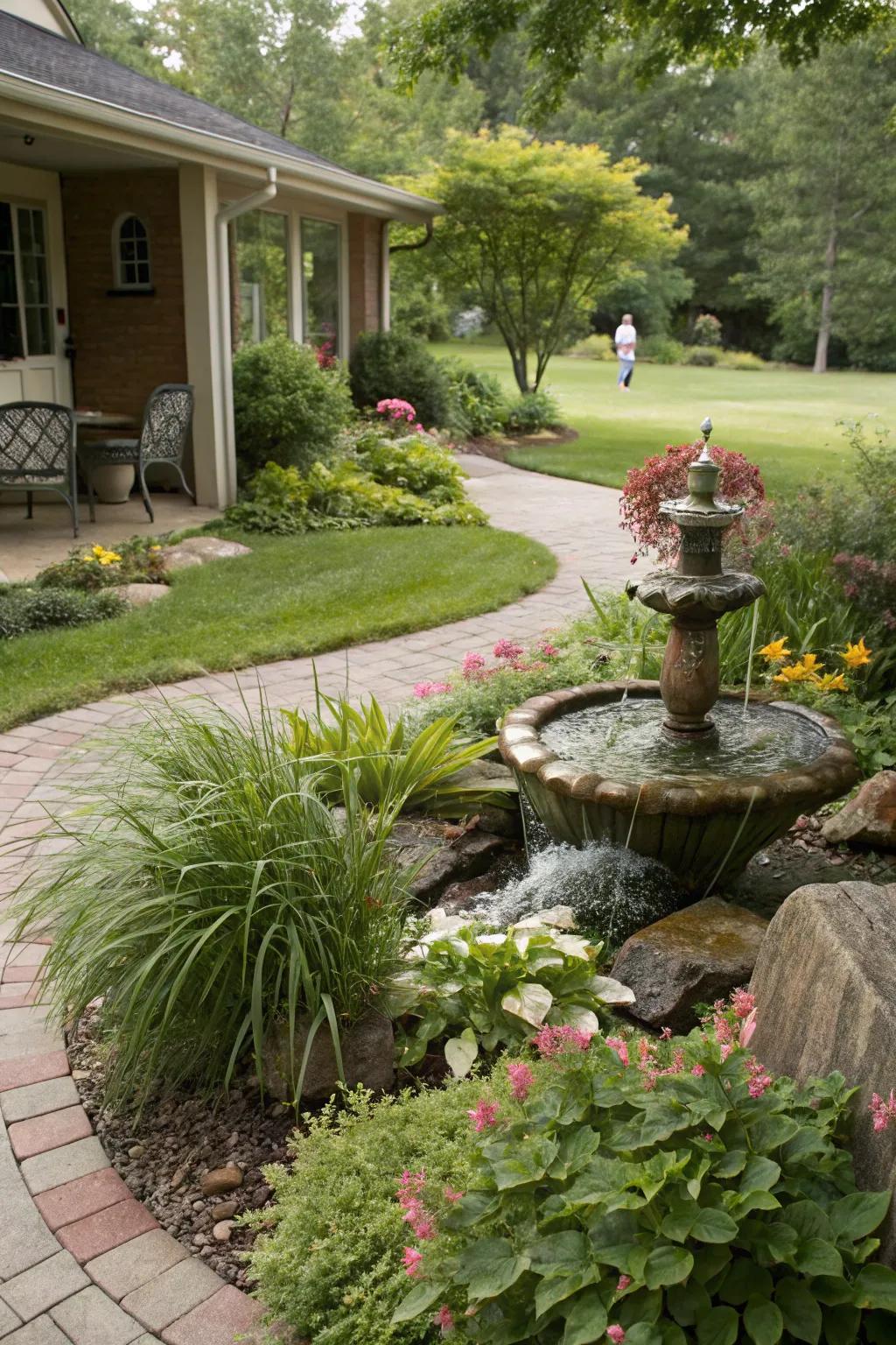 Water features add a soothing ambiance to your garden.