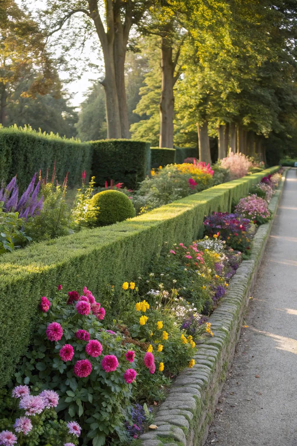 Hedges provide natural and green garden boundaries.
