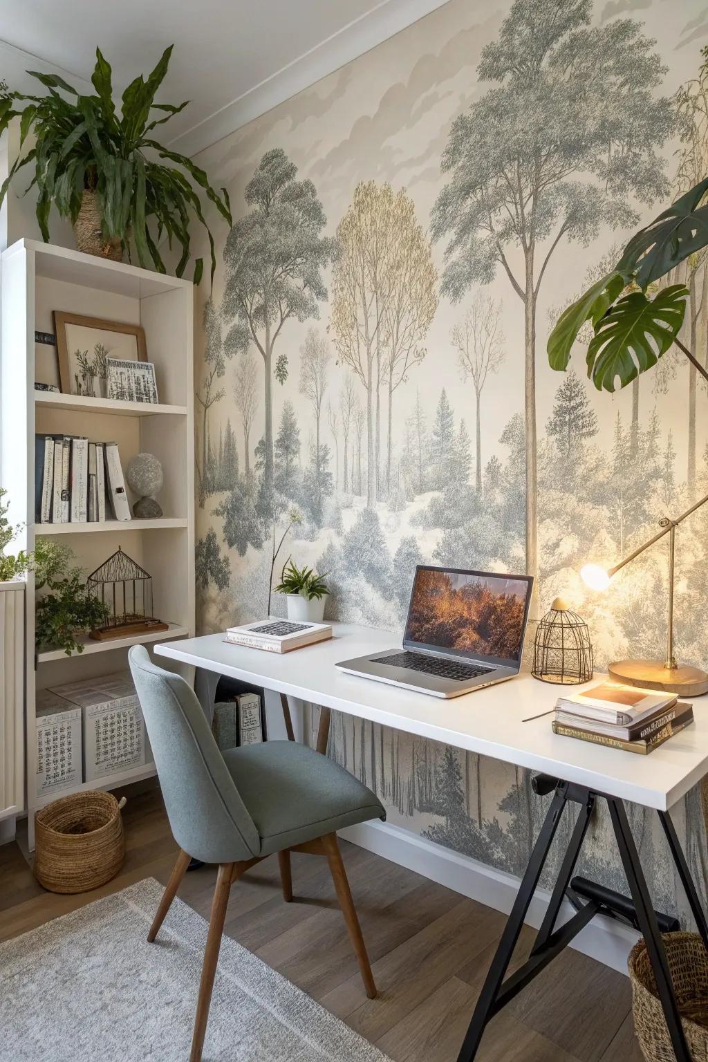 Nature-inspired wall covering brings tranquility to your space.