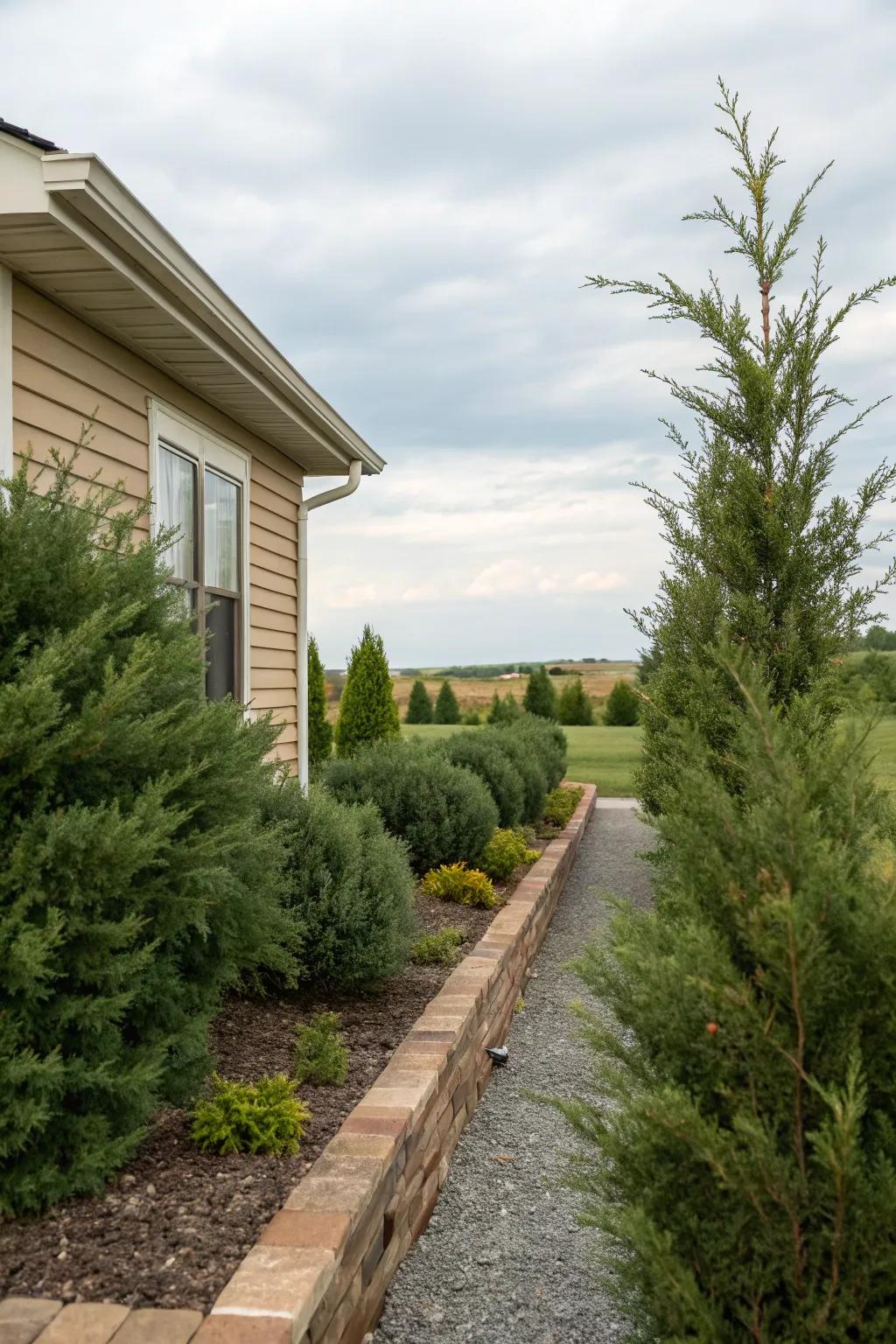 A juniper-framed foundation offering lush, structural beauty