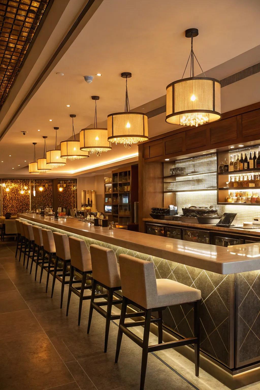 Sophisticated restaurant vibe at your kitchen bar.