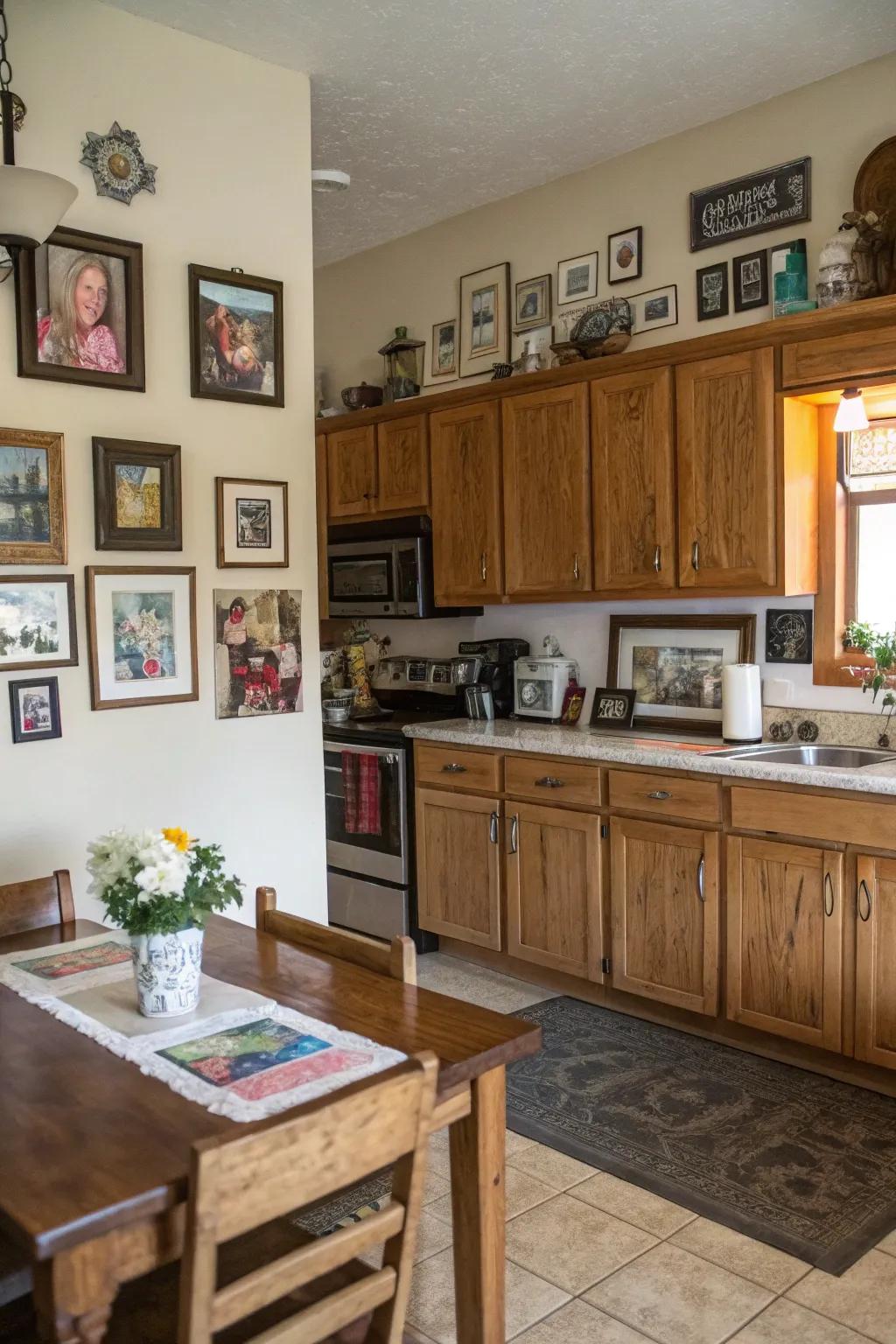 Art and personal touches bring warmth and personality.