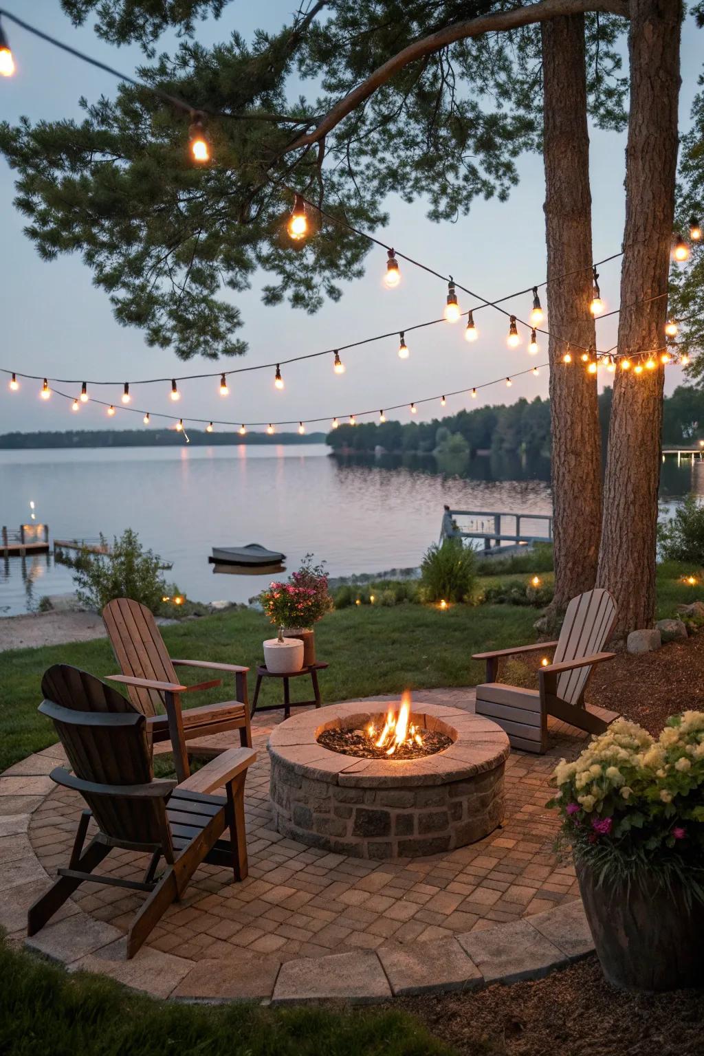A cozy fire pit area perfect for evening gatherings.