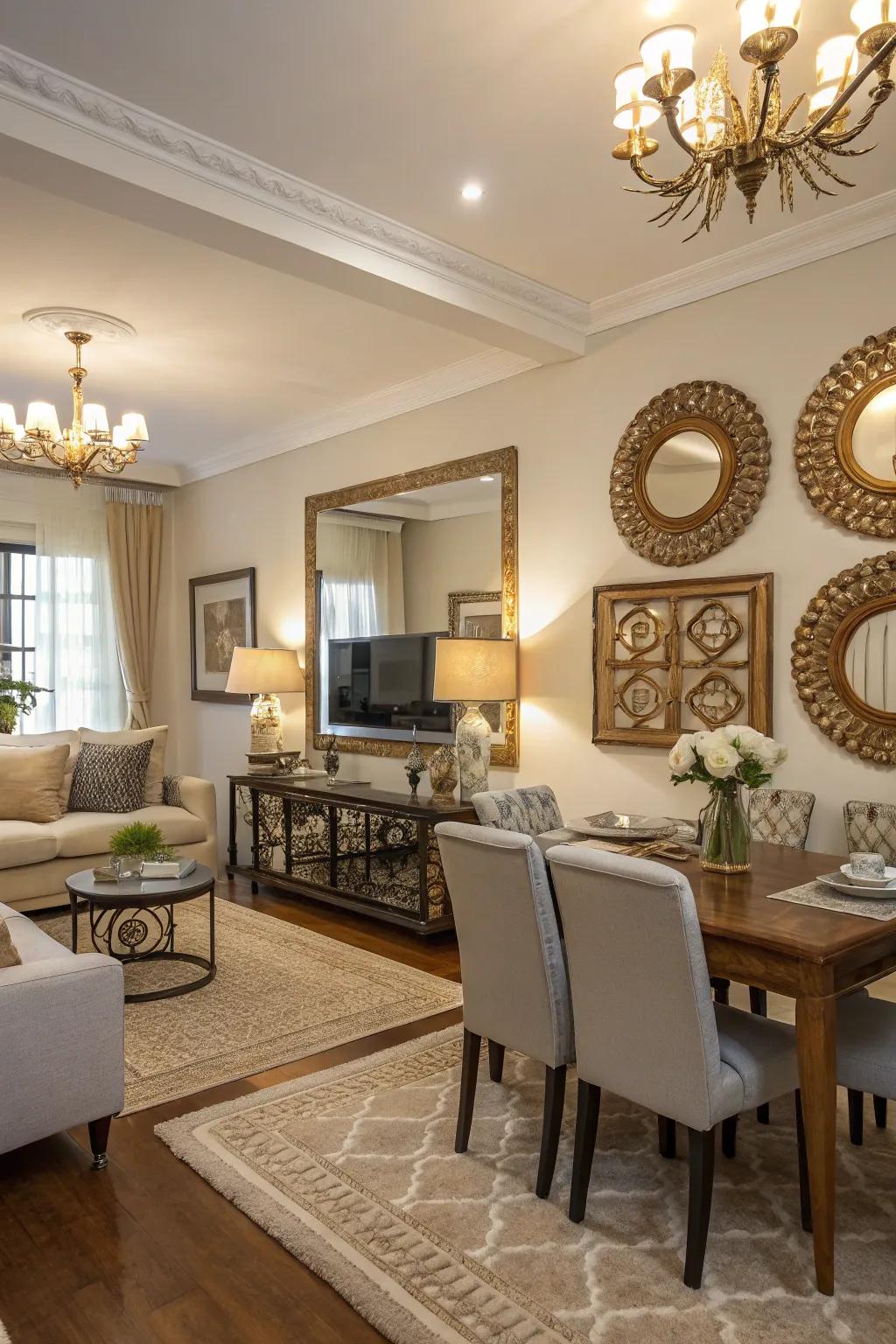 Reflectors enhance light and space, creating a more open feel.