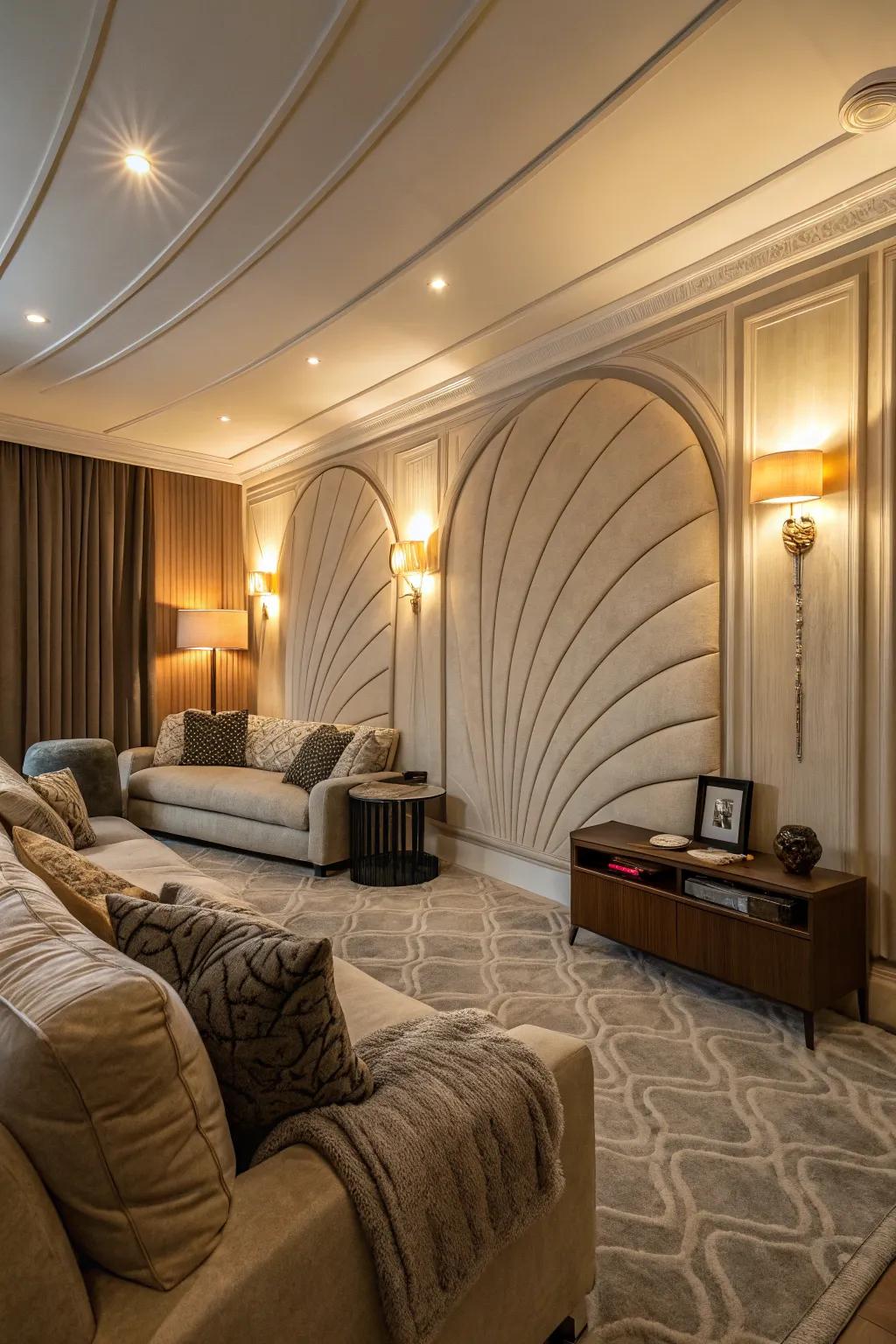 Soften the hard lines of your room with curved panels, creating a more inviting and harmonious atmosphere.