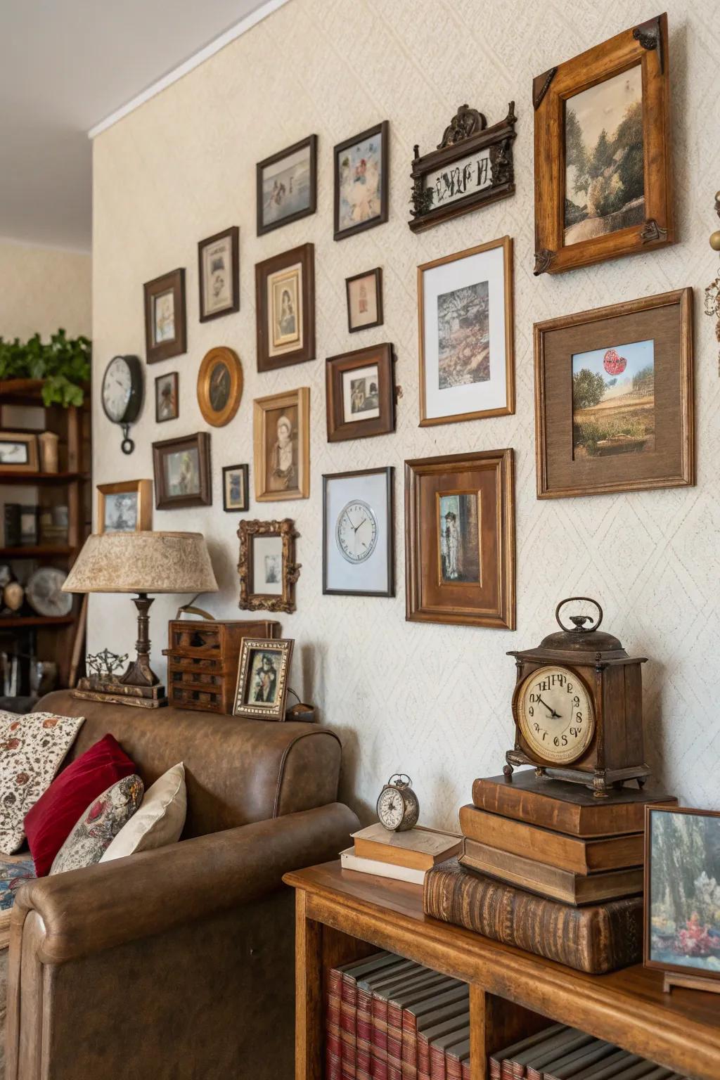 Showcase unique pieces within a personalized wall exhibition.