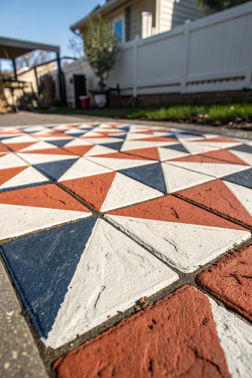 Transform your patio with unique, painted DIY pavers—where creativity meets style.