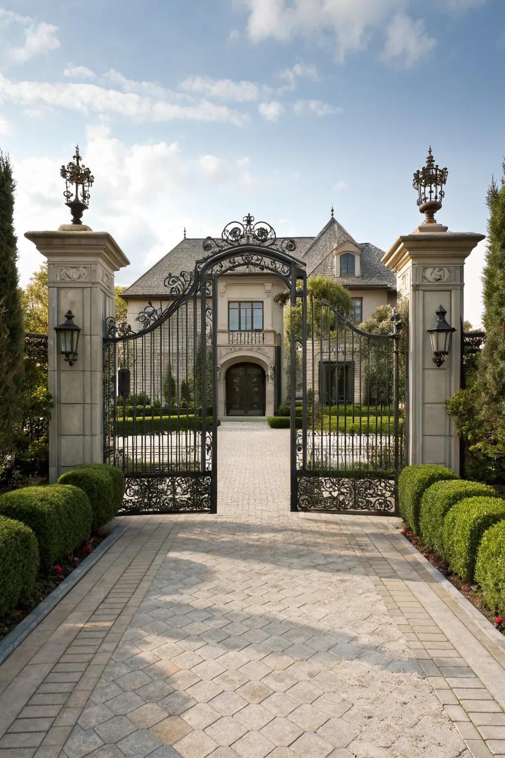 Grand and impressive dual swing gate