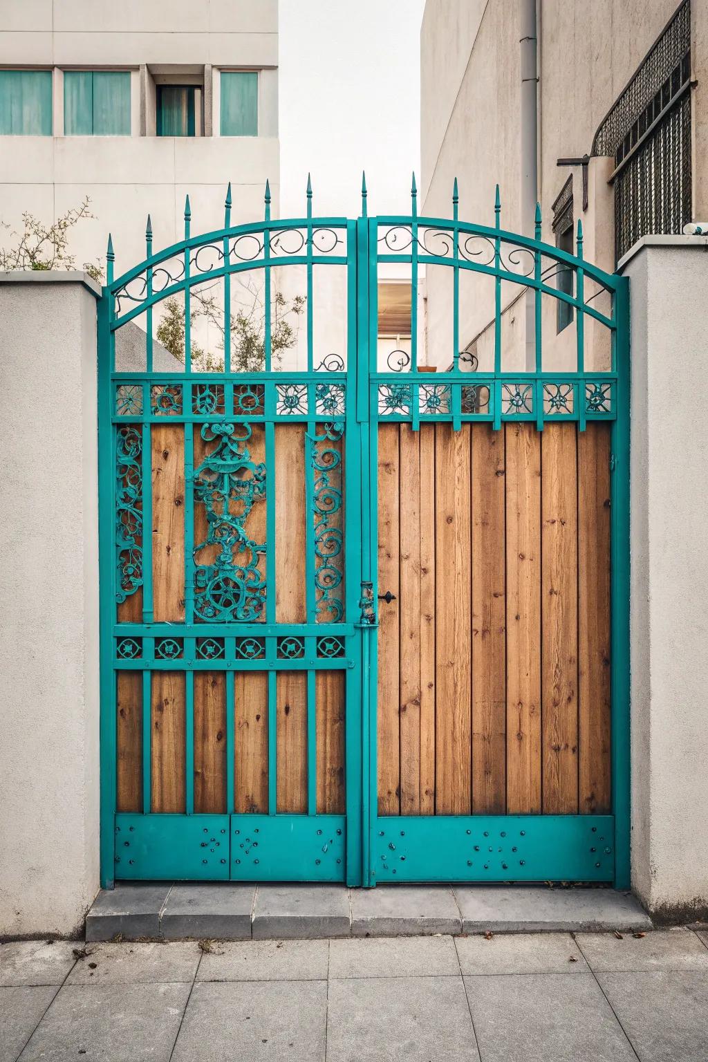 Transform your gate into a masterpiece with a bold splash of color, making a statement that stands out.