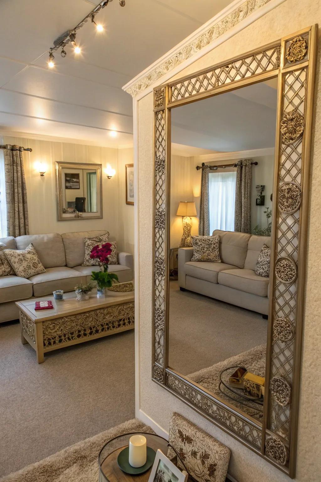 Mirrors create an illusion of space and enhance light.