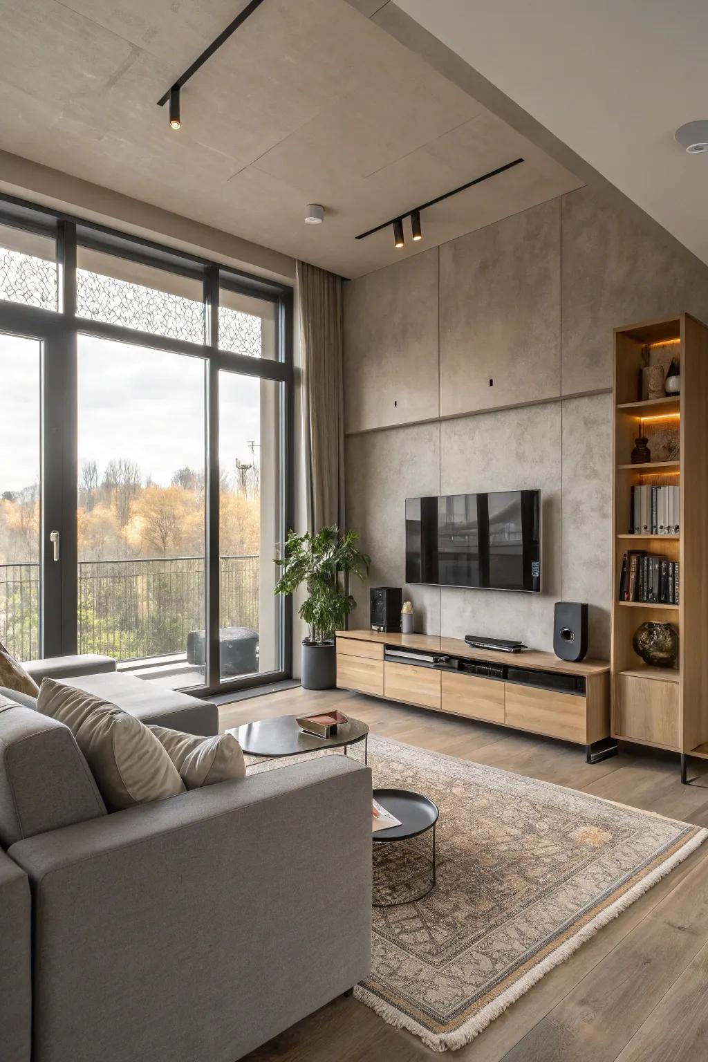 Modern innovation integrates smoothly into the living space design.