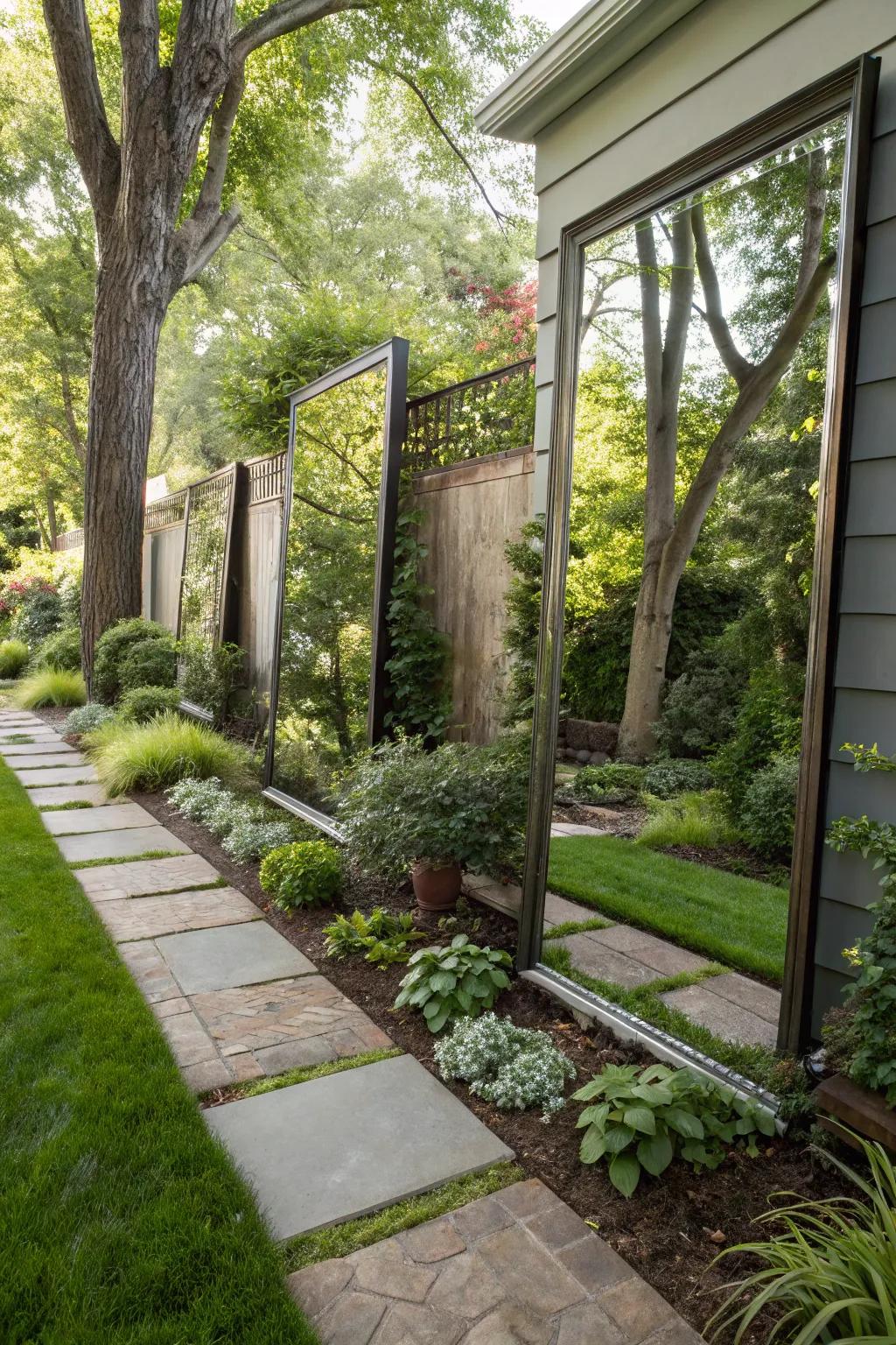 Mirrors fashion an illusion of space and light.