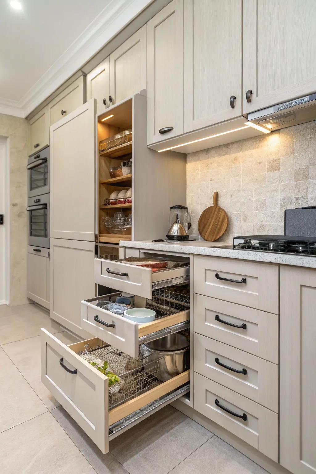 In small areas, smart storage options optimize utility.