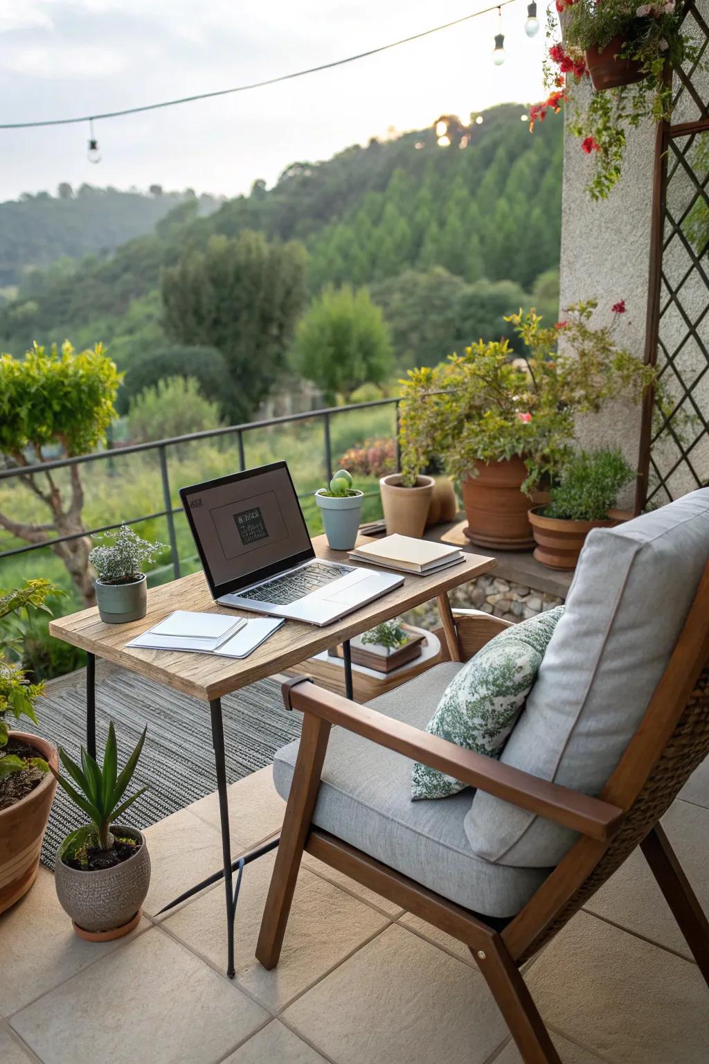 An outdoor office offers an invigorating and inspiring work setting.