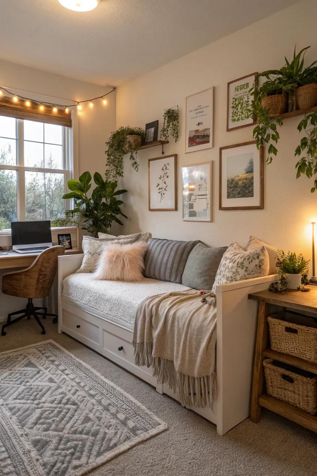 A lounge bed provides relaxed versatility in the office.