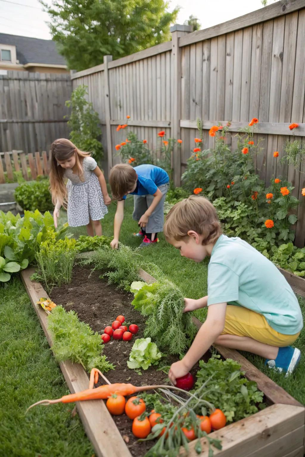 Nurture green thumbs with a vegetable patch.