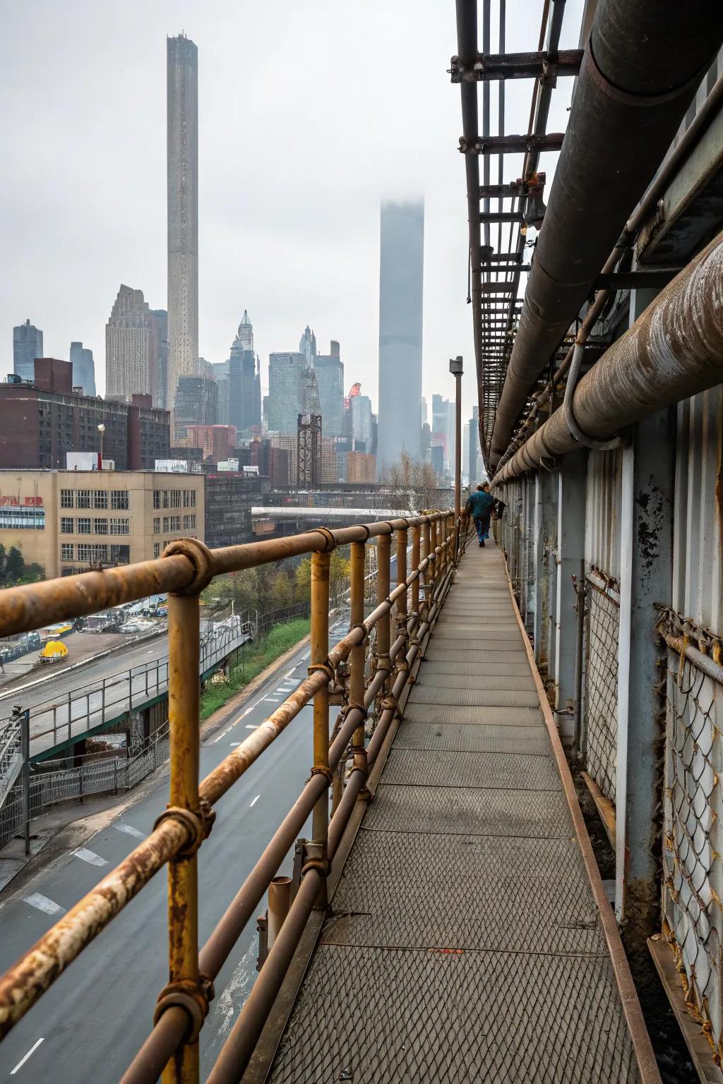 Pipe railings deliver an industrial and durable design.