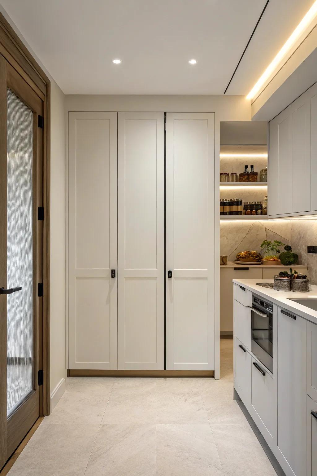 Understated doors create a crisp and modern look.