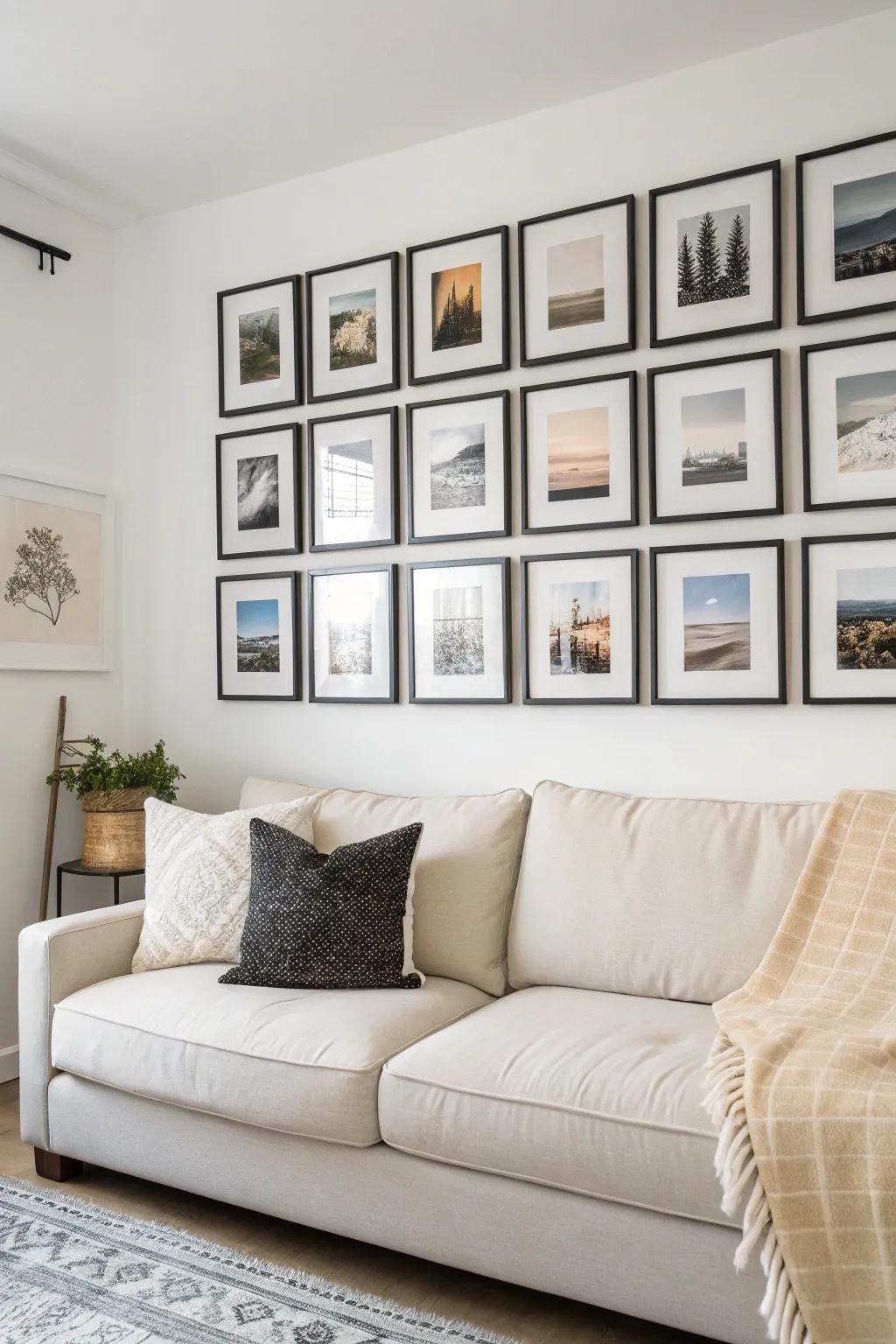 Grid patterns offer a clean and minimalist art display.