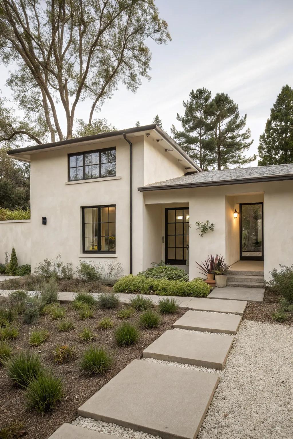 Render cladding delivers a smooth and refined completion.