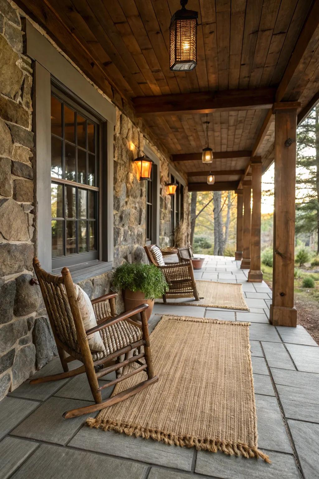 Natural rugs provide comfort and style.