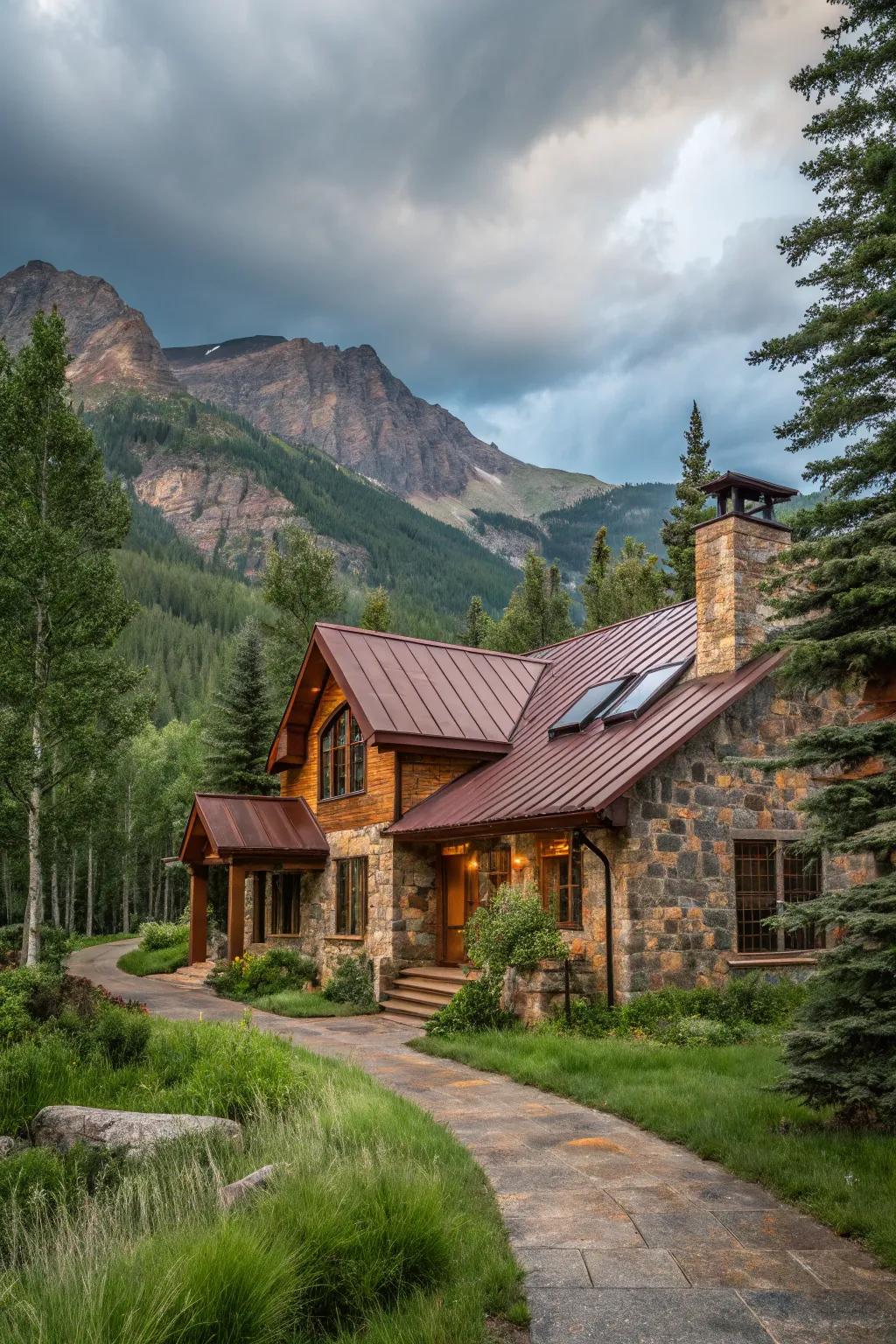 Rustic copper siding for an eye-catching and unique home exterior.