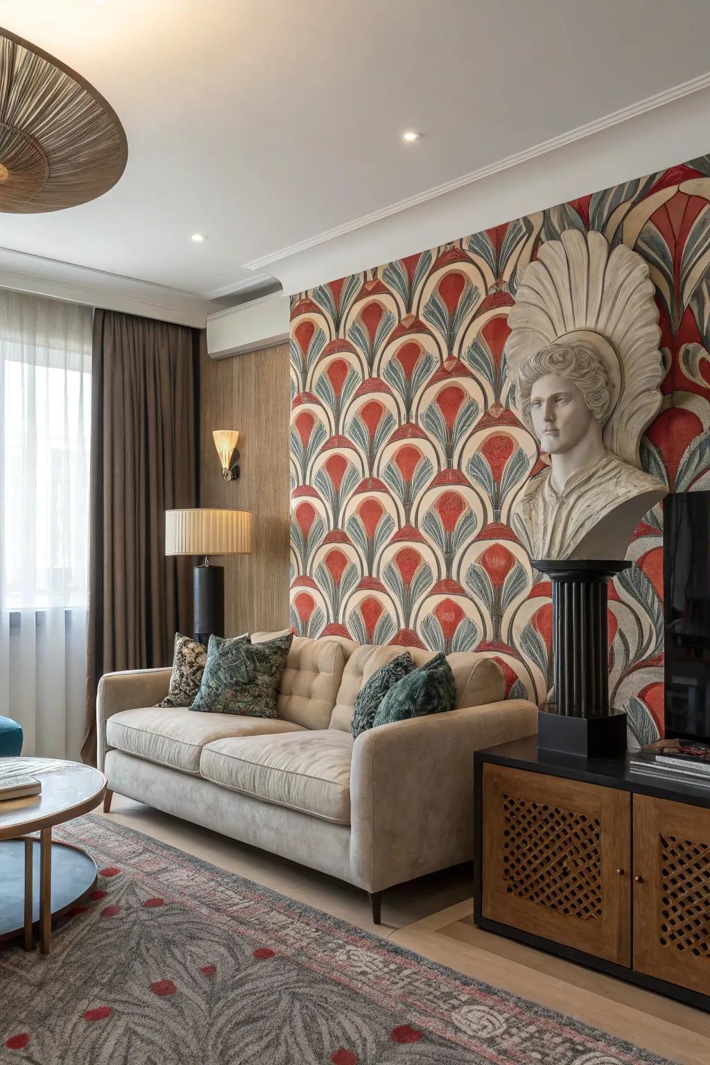 Unexpected elements add a 'wow' factor to the living room.