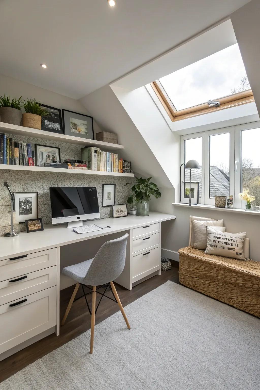 Using a floating desk to optimize floor space