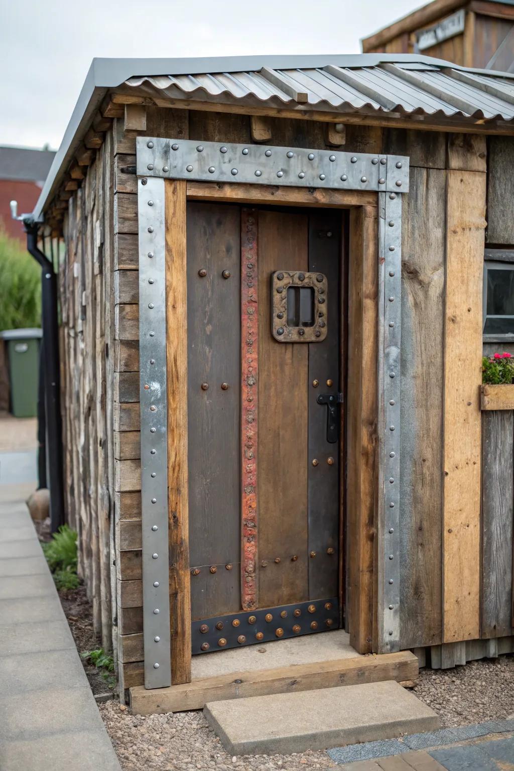 Unusual materials produce a distinctive and attention-grabbing entrance.