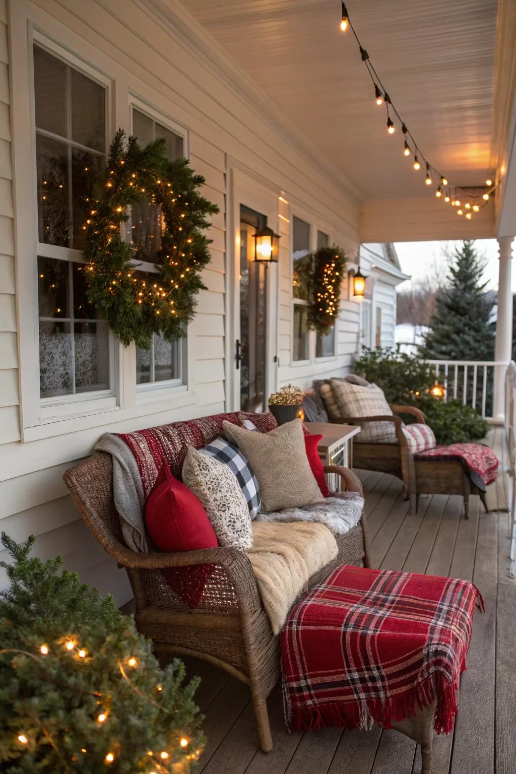 Cozy textiles invite guests to linger.