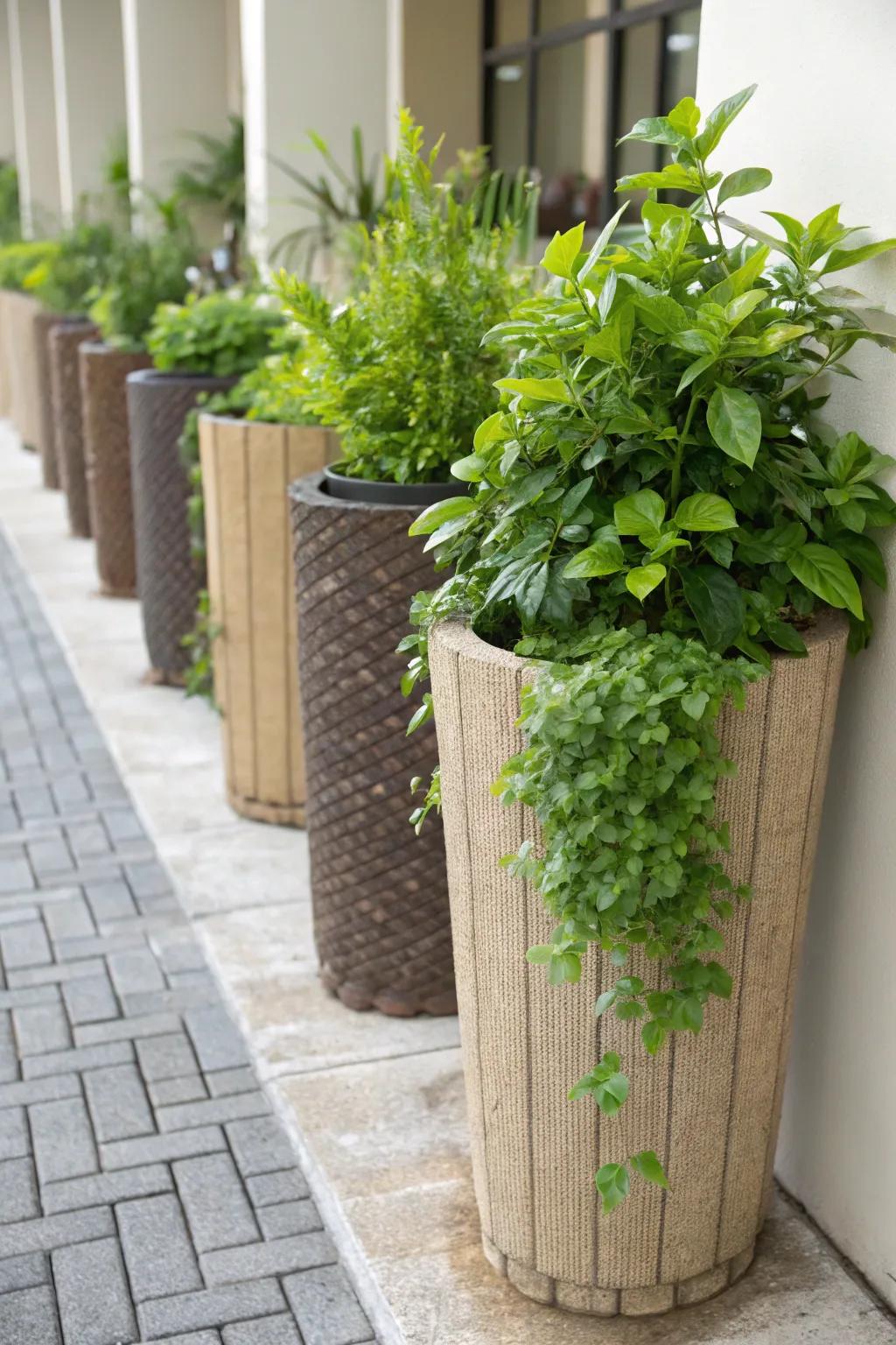 Choose environmentally friendly planters for a sustainable influence.
