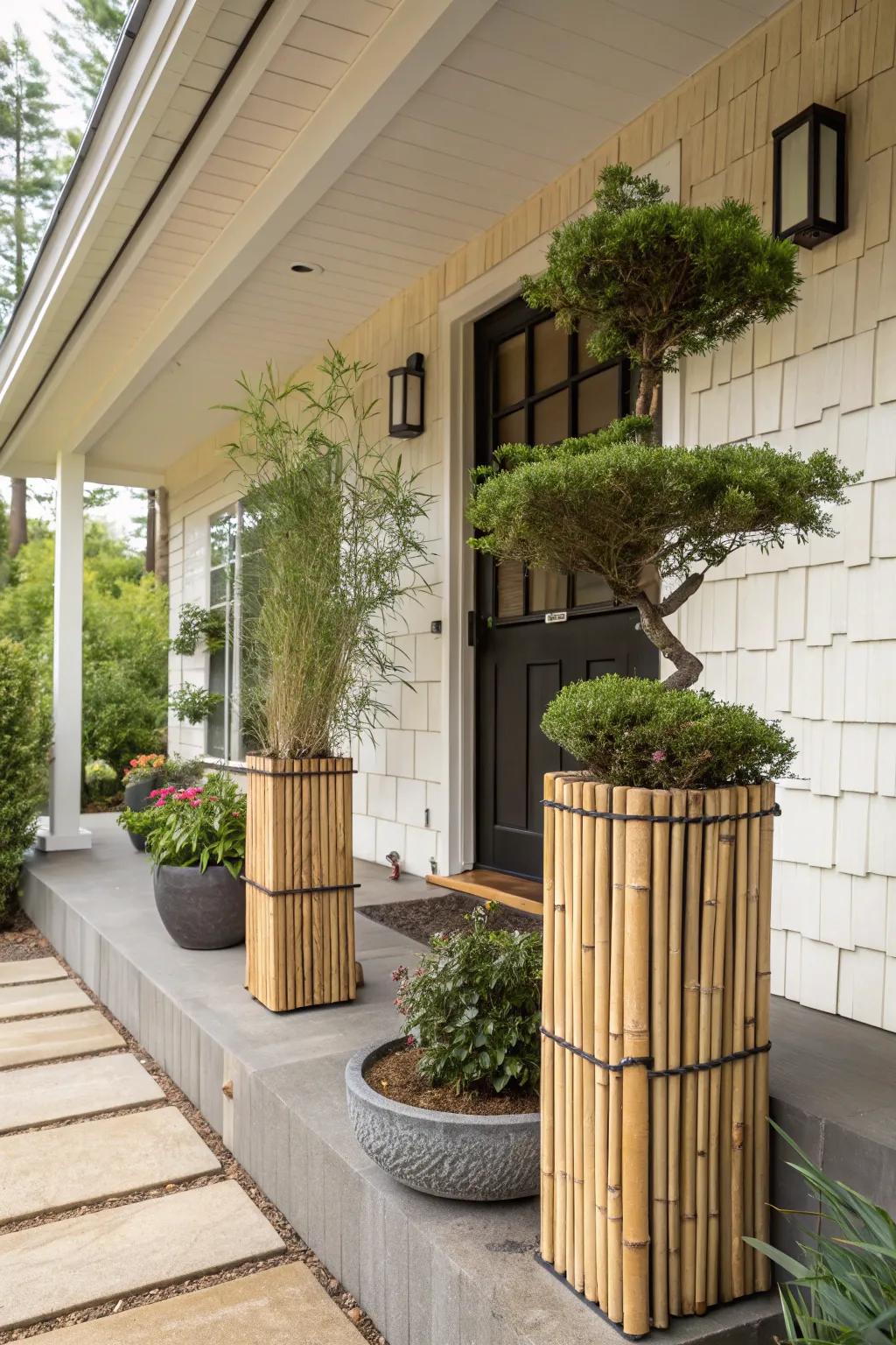 Japanese-inspired planters bring zen vibes.
