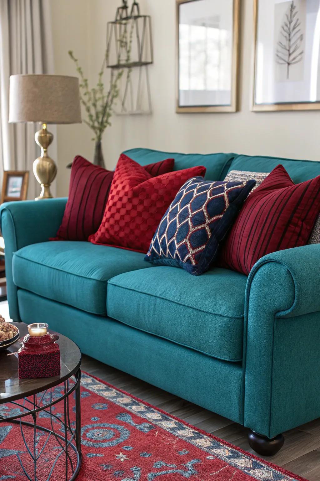 Bold contrasts can create a striking and dynamic living room.